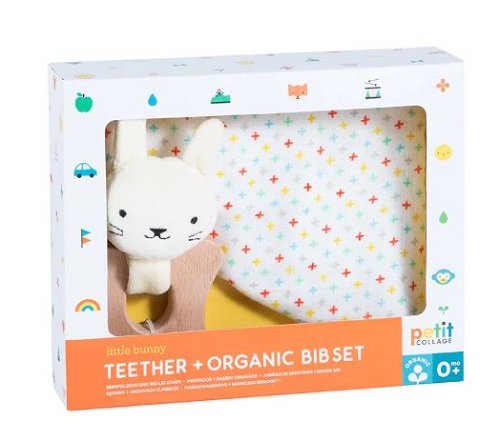 Little Bunny Teeter + Organic Bib Set