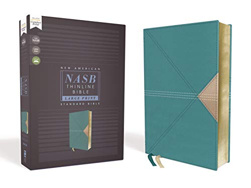 NASB Thinline Bible Large Print (Teal Leathersoft)
