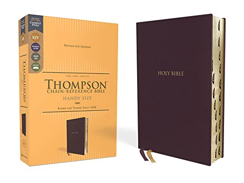 KJV, Handy Size Thompson Chain-Reference Bible (Thumb Indexed, Burgundy Leathersoft)