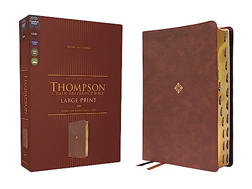 NKJV, Thompson Chain-Reference Bible, Large Print (Thumb Indexed, Brown Leathersoft)