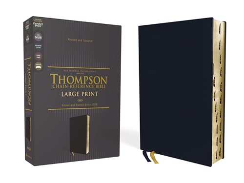 NASB, Large Print, Thompson Chain-Reference Bible (Thumb-Indexed, Navy Leathersoft)