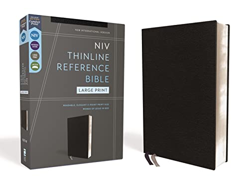 NIV, Large Print Thinline Reference Bible (Black European Bonded Leather)