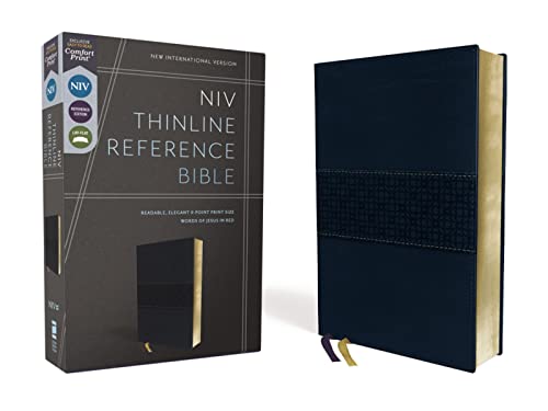 NIV, Thinline Reference Bible (Navy Leathersoft)