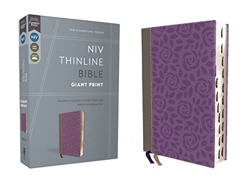 NIV, Giant Print Thinline Bible (Thumb Indexed, Gray/Purple Leathersoft)