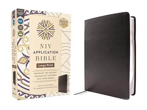 NIV, Large Print, Application Bible (Black European Bonded Leather)
