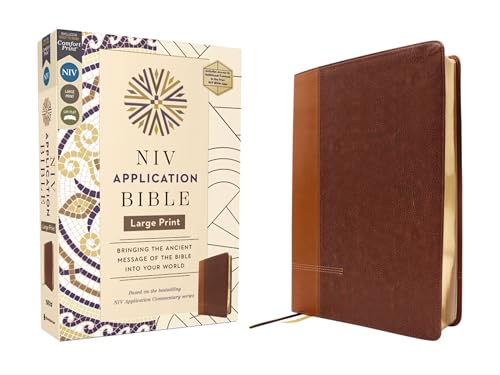 NIV, Large Print  Application Bible (Brown Leathersoft)