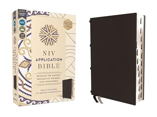 NIV, Application Bible (Thumb Indexed, Black Genuine Leather, Calfskin)