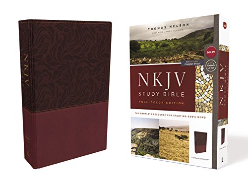NKJV Full-Color Study Bible (4543CR, Cranberry Leathersoft)