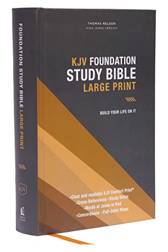 KJV, Large Print Foundation Study Bible (Thumb Indexed, #9682 - Hardcover)