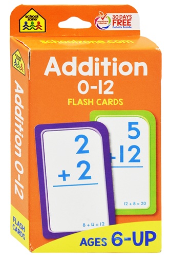 Addition 0-12 Flash Cards