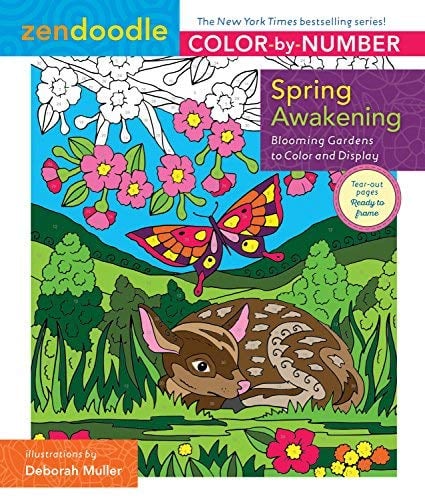 Spring Awakening: Blooming Gardens to Color and Display (Zendoodle Color-by-Number)