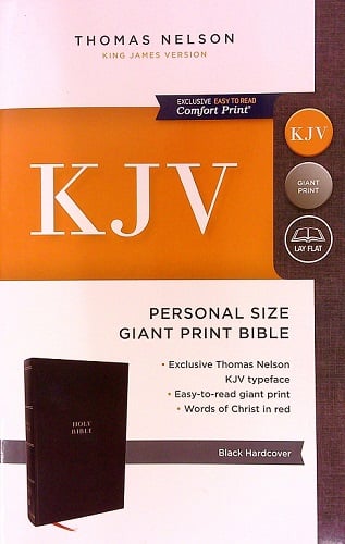KJV, Personal Size Giant Print Holy Bible (#7353 Black Hardcover)