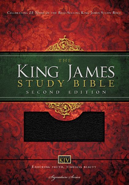 King James Study Bible (0135N - Black Bonded Leather, Gilded-Silver Page Edges, 2nd Edition)