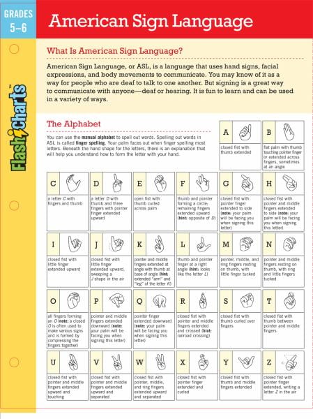 American Sign Language (FlashCharts, Grades 5-6)