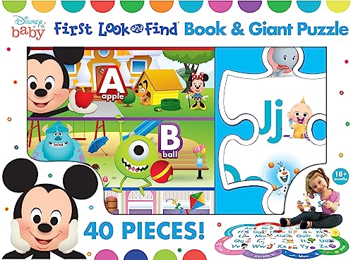 First Look And Find: Board Book and Giant Puzzle (Disney Baby)