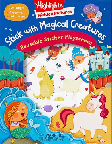 Stick With Magical Creatures Reusable Sticker Playscenes (Highlights Hidden Pictures)