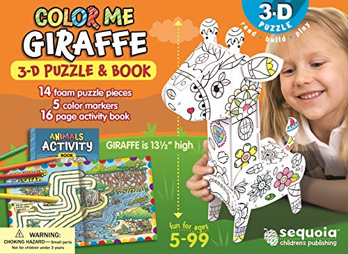 Color Me Giraffe 3-D Puzzle & Activity Book