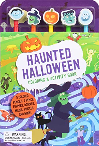 Haunted Halloween Coloring & Activity Book with Pencil Toppers