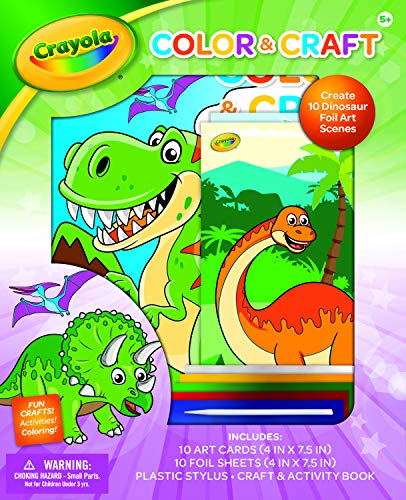 Color & Craft: Create 10 Dinosaur Foil Art Scenes (Crayola)