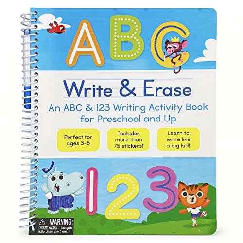 ABC Write & Erase: An ABC & 123 Writing Activity Book for Preschool and Up
