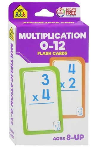 Multiplication 0-12 Flash Cards