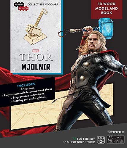 Mjolnir 3D Wood Model and Book (Marvel Thor IncrediBuilds)