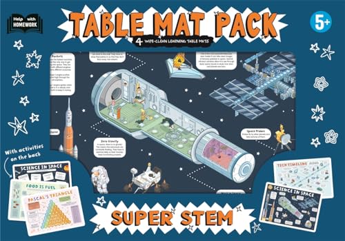 Super STEM: 4 Wipe-Clean Learning Table Mats (Help With Homework)