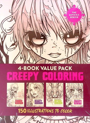 The Gothika Series Creepy Coloring 4-Book Value Pack (Zombie Horror/Beauty Horror/Mythic Horror/Creepy Kawaii)