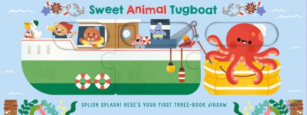 Sweet Animal Tugboat 3-Piece Jigsaw Puzzle (Animal Train)