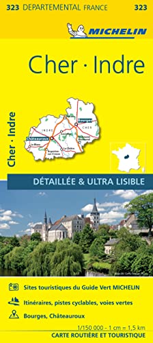 Cher, Indre Carte Routiere et Touristique (323 Departemental France)