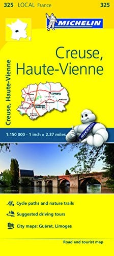 Creuse, Haute-Vienne Road and Tourist Map (325 Local France)