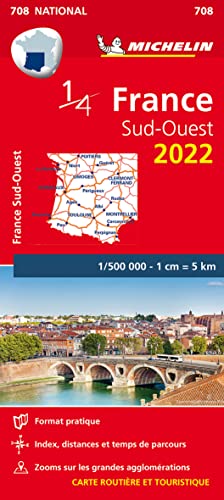 ¼ France Sud-Quest 2022 Carte Routiere Et Touristique (708 National)