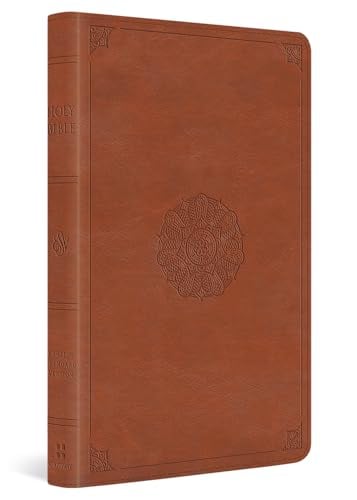 ESV, Large Print, Thinline Holy Bible (TruTone, English Saddle, Emblem Design)